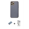 MARSİLYAN™- iPhone 12 Pro Kılıf Ahenk Işık - Şeffaf Uv Polymer Nano Ekran Koruyucu + Shine Kamera Lens Koruma Cam - PE
