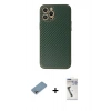 MARSİLYAN™- iPhone 12 Pro Kılıf Ahenk Işık - Şeffaf Uv Polymer Nano Ekran Koruyucu + Shine Kamera Lens Koruma Cam - GI