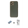 MARSİLYAN™- iPhone 12 Pro Kılıf Ahenk Işık - Şeffaf Uv Polymer Nano Ekran Koruyucu + Shine Kamera Lens Koruma Cam - PE