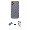 MARSİLYAN™- iPhone 12 Pro Kılıf Ahenk Işık - Şeffaf Uv Polymer Nano Ekran Koruyucu + Shine Kamera Lens Koruma Cam - GD