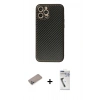 MARSİLYAN™- iPhone 12 Pro Kılıf Ahenk Işık - Şeffaf Uv Polymer Nano Ekran Koruyucu + Shine Kamera Lens Koruma Cam - SABE