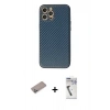 MARSİLYAN™- iPhone 12 Pro Kılıf Ahenk Işık - Şeffaf Uv Polymer Nano Ekran Koruyucu + Shine Kamera Lens Koruma Cam - SABE