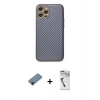 MARSİLYAN™- iPhone 12 Pro Kılıf Ahenk Işık - Şeffaf Uv Polymer Nano Ekran Koruyucu + Shine Kamera Lens Koruma Cam - SH