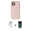 MARSİLYAN™- iPhone 12 Pro Kılıf Ahenk Işık - Siyah 360 Mat Full Body Arka Koruyucu + Shine Kamera Lens - GS