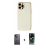 MARSİLYAN™- iPhone 12 Pro Kılıf Ahenk Işık - Siyah 360 Mat Full Body Arka Koruyucu + Neon Fosforlu Kamera Lens - YL