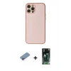 MARSİLYAN™- iPhone 12 Pro Kılıf Ahenk Işık - Siyah 360 Mat Full Body Arka Koruyucu + Shine Kamera Lens Koruma Cam - PE