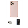 MARSİLYAN™- iPhone 12 Pro Kılıf Ahenk Işık - Siyah 3D Antistatik Hayalet Cam Ekran Koruyucu + Rainbow Kamera Lens Koruma Cam - GD