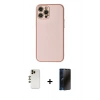 MARSİLYAN™- iPhone 12 Pro Kılıf Ahenk Işık - Siyah 3D Antistatik Hayalet Cam Ekran Koruyucu + Shine Kamera Lens - GD