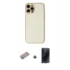 MARSİLYAN™- iPhone 12 Pro Kılıf Ahenk Işık - Siyah 3D Antistatik Hayalet Cam Ekran Koruyucu + Shine Kamera Lens Koruma Cam - SABE