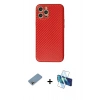 MARSİLYAN™- iPhone 12 Pro Kılıf Ahenk Işık - Siyah 3D Antistatik Seramik Nano Ekran Koruyucu + Shine Kamera Lens Koruma Cam - GI