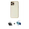 MARSİLYAN™- iPhone 12 Pro Kılıf Ahenk Işık - Siyah 3D Antistatik Seramik Nano Ekran Koruyucu + Kamera Lens Koruma Cam - SF