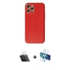 MARSİLYAN™- iPhone 12 Pro Kılıf Ahenk Işık - Siyah 3D Antistatik Seramik Nano Ekran Koruyucu + Kamera Lens Koruma Cam - SF
