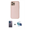 MARSİLYAN™- iPhone 12 Pro Kılıf Ahenk Işık - Siyah 3D Antistatik Seramik Nano Ekran Koruyucu + Neon Fosforlu Kamera Lens - MI