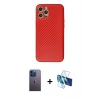 MARSİLYAN™- iPhone 12 Pro Kılıf Ahenk Işık - Siyah 3D Antistatik Seramik Nano Ekran Koruyucu + Neon Fosforlu Kamera Lens - MI