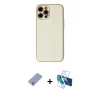 MARSİLYAN™- iPhone 12 Pro Kılıf Ahenk Işık - Siyah 3D Antistatik Seramik Nano Ekran Koruyucu + Metal Kamera Lens Koruma Cam - KUYL