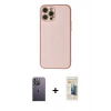 MARSİLYAN™- iPhone 12 Pro Kılıf Ahenk Işık - Siyah 6D Mat Seramik Hayalet Nano Ekran Koruyucu + Neon Fosforlu Kamera Lens - BZ