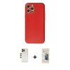 MARSİLYAN™- iPhone 12 Pro Kılıf Ahenk Işık - Siyah 6D Mat Seramik Hayalet Nano Ekran Koruyucu + Shine Kamera Lens - GD