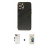 MARSİLYAN™- iPhone 12 Pro Kılıf Ahenk Işık - Siyah 6D Mat Seramik Hayalet Nano Ekran Koruyucu + Shine Kamera Lens - GD