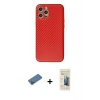 MARSİLYAN™- iPhone 12 Pro Kılıf Ahenk Işık - Siyah 6D Mat Seramik Hayalet Nano Ekran Koruyucu + Shine Kamera Lens Koruma Cam - GD
