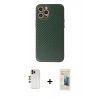 MARSİLYAN™- iPhone 12 Pro Kılıf Ahenk Işık - Siyah 6D Mat Seramik Hayalet Nano Ekran Koruyucu + Shine Kamera Lens - GD