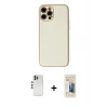 MARSİLYAN™- iPhone 12 Pro Kılıf Ahenk Işık - Siyah 6D Mat Seramik Hayalet Nano Ekran Koruyucu + Shine Kamera Lens - GS