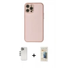 MARSİLYAN™- iPhone 12 Pro Kılıf Ahenk Işık - Siyah 6D Mat Seramik Hayalet Nano Ekran Koruyucu + Shine Kamera Lens - GS