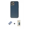 MARSİLYAN™- iPhone 12 Pro Kılıf Ahenk Işık - Siyah 6D Mat Seramik Hayalet Nano Ekran Koruyucu + Metal Kamera Lens Koruma Cam - KUYL