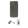 MARSİLYAN™- iPhone 12 Pro Kılıf Ahenk Işık - Siyah 6D Mat Seramik Hayalet Nano Ekran Koruyucu + Metal Kamera Lens Koruma Cam - MI