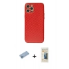 MARSİLYAN™- iPhone 12 Pro Kılıf Ahenk Işık - Siyah 6D Mat Seramik Hayalet Nano Ekran Koruyucu + Mavi Shine Kamera Lens Koruma Cam
