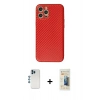 MARSİLYAN™- iPhone 12 Pro Kılıf Ahenk Işık - Siyah 6D Mat Seramik Hayalet Nano Ekran Koruyucu + Shine Kamera Lens - MI
