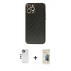 MARSİLYAN™- iPhone 12 Pro Kılıf Ahenk Işık - Siyah 6D Mat Seramik Hayalet Nano Ekran Koruyucu + Shine Kamera Lens - MI