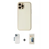 MARSİLYAN™- iPhone 12 Pro Kılıf Ahenk Işık - Siyah 6D Mat Seramik Hayalet Nano Ekran Koruyucu + Shine Kamera Lens - MI