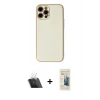 MARSİLYAN™- iPhone 12 Pro Kılıf Ahenk Işık - Siyah 6D Mat Seramik Hayalet Nano Ekran Koruyucu + Kamera Lens Koruma Cam - SF