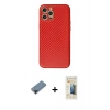 MARSİLYAN™- iPhone 12 Pro Kılıf Ahenk Işık - Siyah 6D Mat Seramik Hayalet Nano Ekran Koruyucu + Shine Kamera Lens Koruma Cam - SH