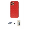 MARSİLYAN™- iPhone 12 Pro Kılıf Ahenk Işık - Siyah 6D Mat Seramik Hayalet Nano Ekran Koruyucu + Renkli Kamera Lens Koruma Cam - YL