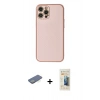 MARSİLYAN™- iPhone 12 Pro Kılıf Ahenk Işık - Siyah 6D Mat Seramik Hayalet Nano Ekran Koruyucu + Renkli Kamera Lens Koruma Cam - YL