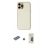 MARSİLYAN™- iPhone 12 Pro Kılıf Ahenk Işık - Siyah 6D Mat Seramik Hayalet Nano Ekran Koruyucu + Renkli Kamera Lens Koruma Cam - YL