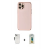MARSİLYAN™- iPhone 12 Pro Kılıf Ahenk Işık - Siyah Polymer Nano Ekran Koruyucu + Shine Kamera Lens - GS