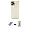 MARSİLYAN™- iPhone 12 Pro Kılıf Ahenk Işık - Siyah Polymer Nano Ekran Koruyucu + Metal Kamera Lens Koruma Cam - MI