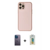 MARSİLYAN™- iPhone 12 Pro Kılıf Ahenk Işık - Siyah Polymer Nano Ekran Koruyucu + Neon Fosforlu Kamera Lens - MI