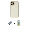 MARSİLYAN™- iPhone 12 Pro Kılıf Ahenk Işık - Siyah Polymer Nano Ekran Koruyucu + Metal Kamera Lens Koruma Cam - GS