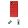 MARSİLYAN™- iPhone 12 Pro Kılıf Ahenk Işık - Siyah Polymer Nano Ekran Koruyucu + Metal Kamera Lens Koruma Cam - GS