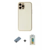 MARSİLYAN™- iPhone 12 Pro Kılıf Ahenk Işık - Siyah Polymer Nano Ekran Koruyucu + Metal Kamera Lens Koruma Cam - MR