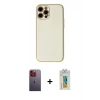 MARSİLYAN™- iPhone 12 Pro Kılıf Ahenk Işık - Siyah Polymer Nano Ekran Koruyucu + Neon Fosforlu Kamera Lens - TU