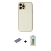 MARSİLYAN™- iPhone 12 Pro Kılıf Ahenk Işık - Siyah Polymer Nano Ekran Koruyucu + Renkli Kamera Lens Koruma Cam - SI