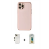 MARSİLYAN™- iPhone 12 Pro Kılıf Ahenk Işık - Siyah Polymer Nano Ekran Koruyucu + Shine Kamera Lens - GD