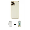 MARSİLYAN™- iPhone 12 Pro Kılıf Ahenk Işık - Siyah Polymer Nano Ekran Koruyucu + Shine Kamera Lens - GS