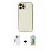 MARSİLYAN™- iPhone 12 Pro Kılıf Ahenk Işık - Siyah Polymer Nano Ekran Koruyucu + Shine Kamera Lens - MI