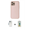 MARSİLYAN™- iPhone 12 Pro Kılıf Ahenk Işık - Siyah Polymer Nano Ekran Koruyucu + Shine Kamera Lens - MI