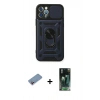 MARSİLYAN™- iPhone 12 Pro Kılıf Ahenk Klasik - Şeffaf 360 Full Body Arka Koruyucu + Shine Kamera Lens Koruma Cam - PE